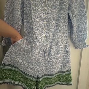 Romper size 2 by Eliane Rose.
Summer ready. 
Pull on and go. Shorty! 
Blue,green